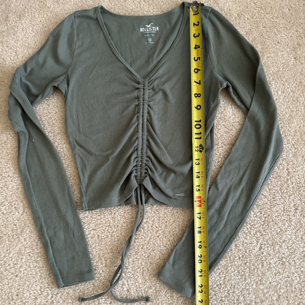Hollister long sleeve cinched front top